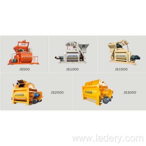 Twin-Shaft JS500 Concrete Mixer